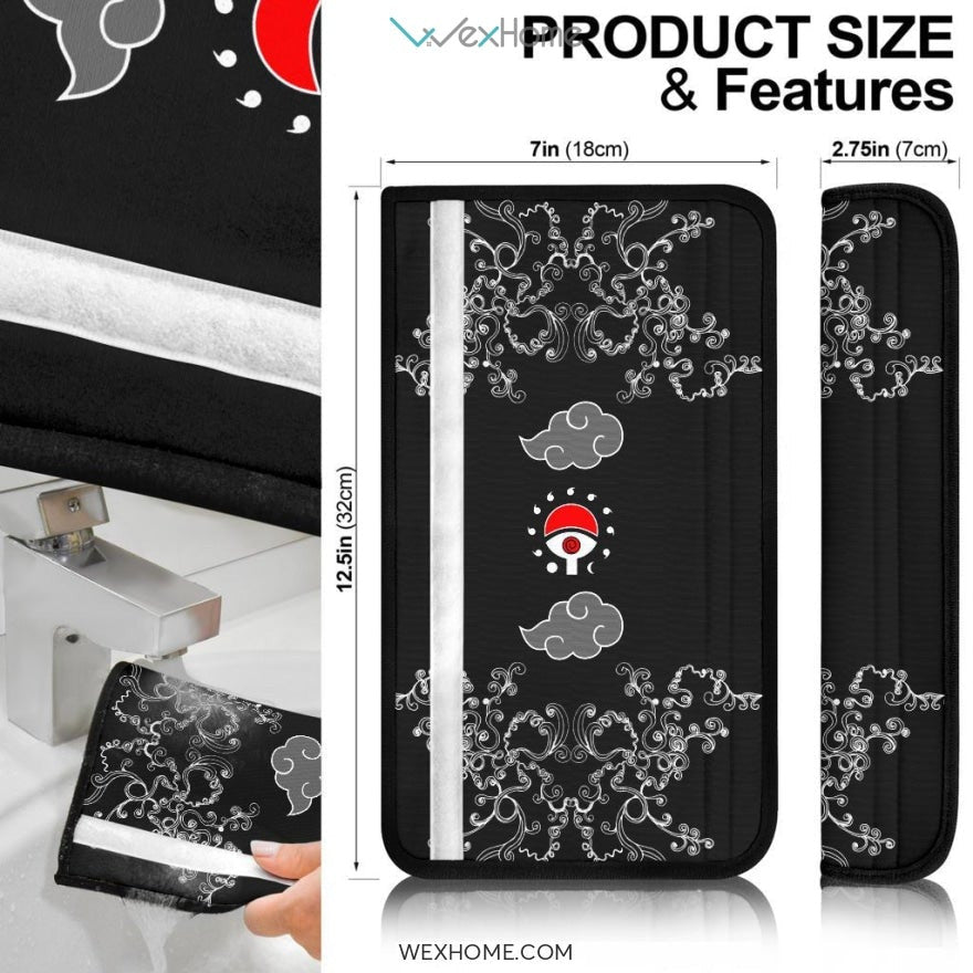 Naruto Anime Seat Belt Covers | Naruto Symbols Uchiha Akatsuki Belt Covers