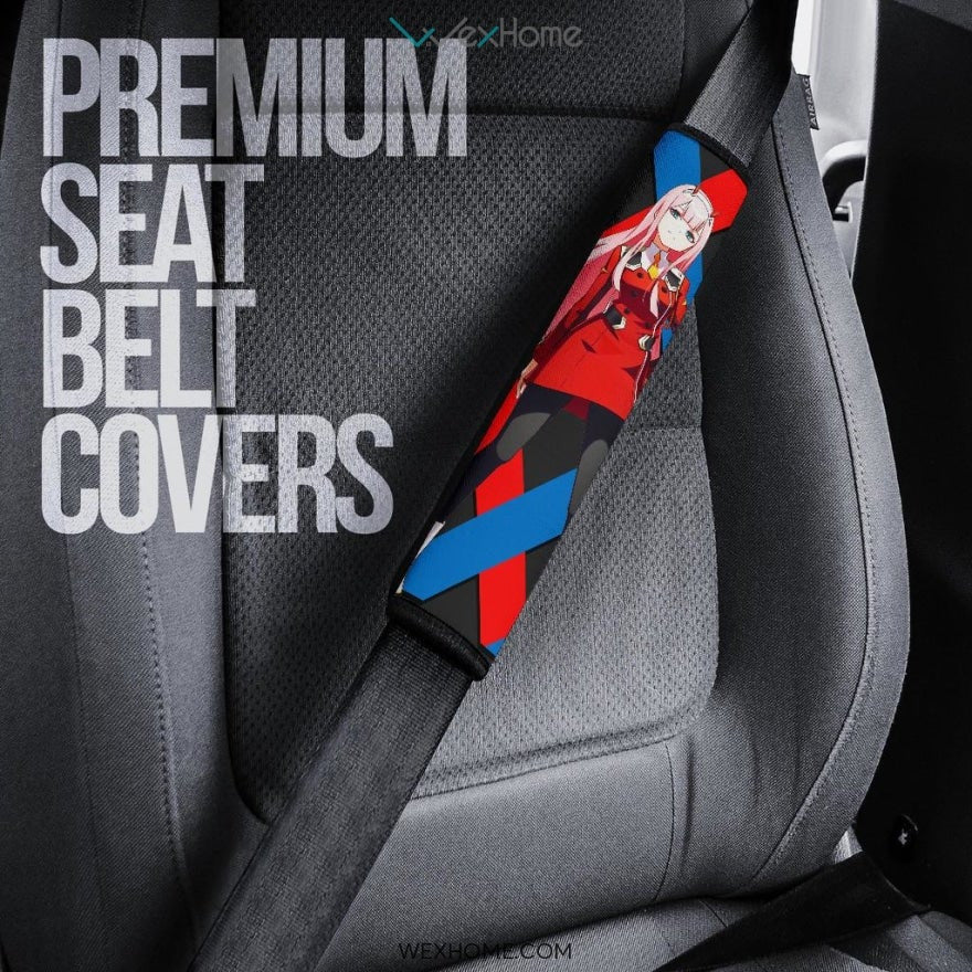 Darling In The Franxx Anime Seat Belt Covers | Zero Two Sexy Red And White Body Suit Belt Covers