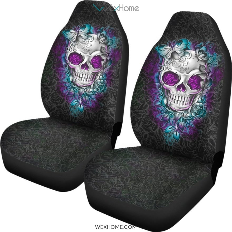 2pcs Skull Car Seat Cover