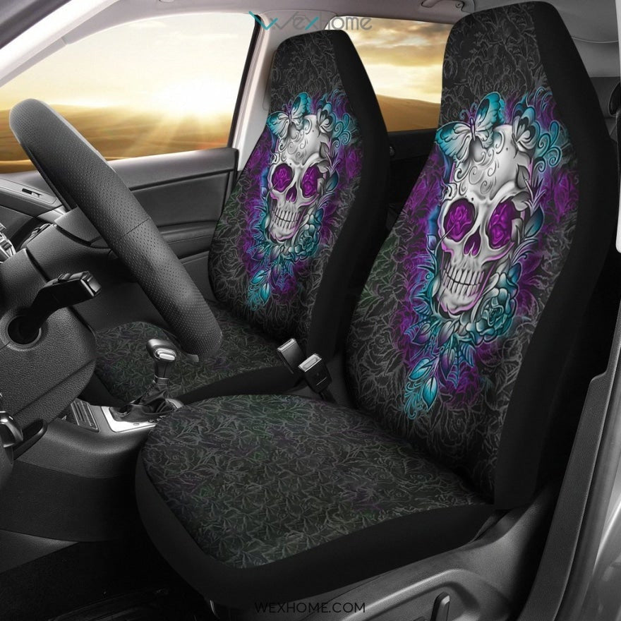 2pcs Skull Car Seat Cover