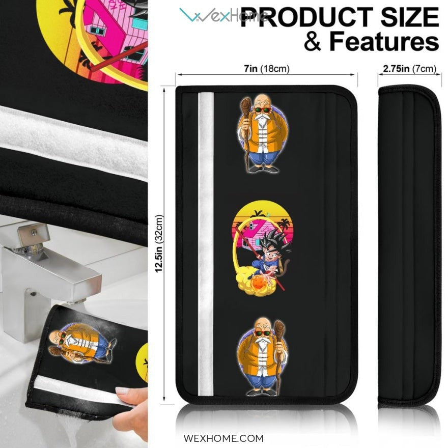 Dragon Ball Anime Seat Belt Covers | Goku Nimbus Clouds Master Roshi Belt Covers