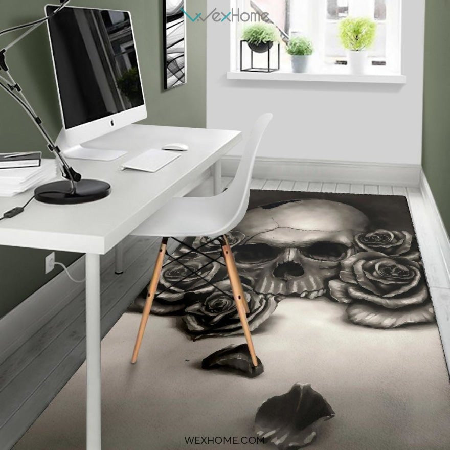 Skull And Rose - Rug
