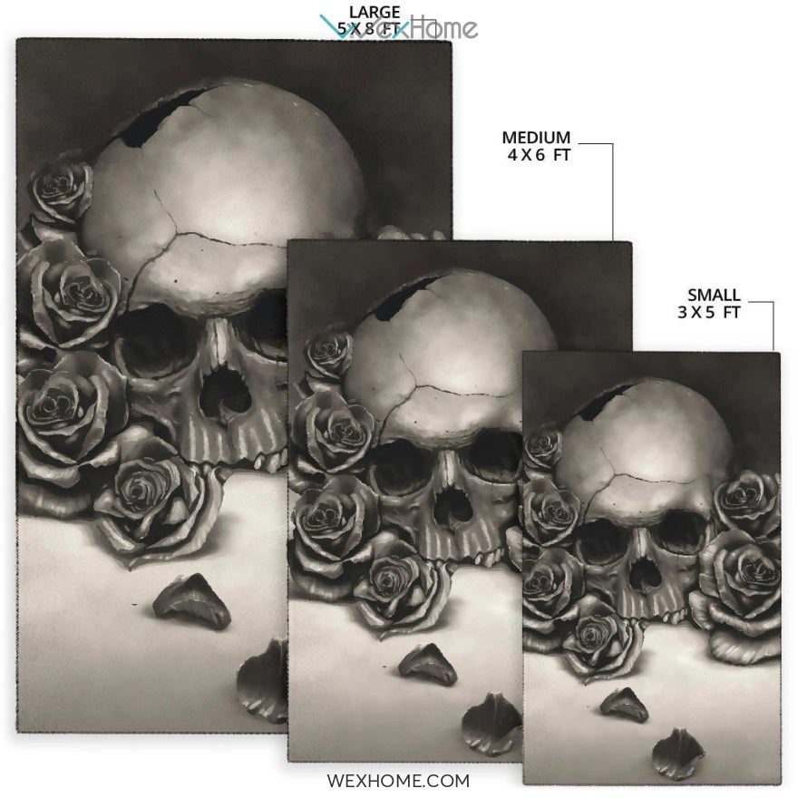 Skull And Rose - Rug
