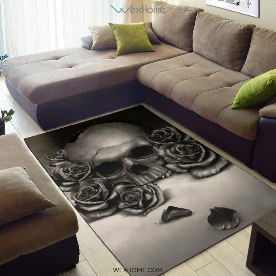 Skull And Rose - Rug