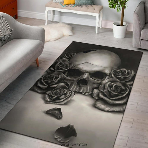 Skull And Rose - Rug