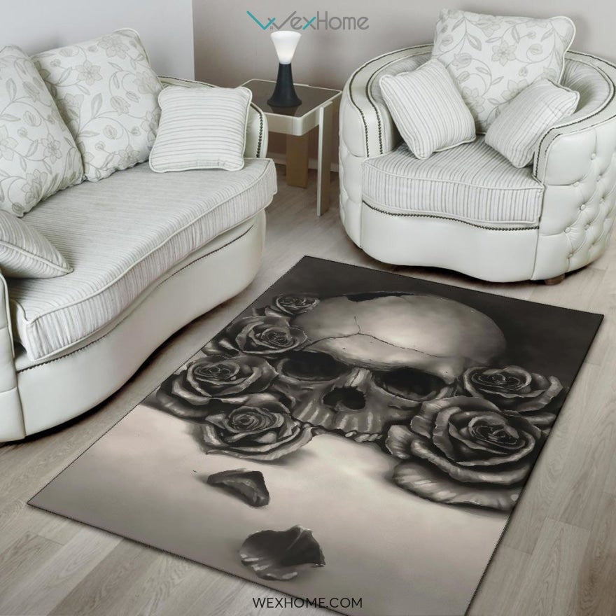 Skull And Rose - Rug