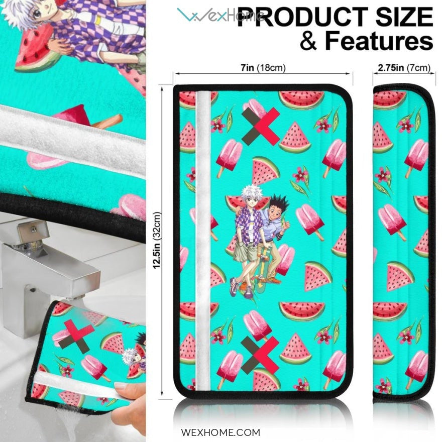 Hunter x Hunter Anime Seat Belt Covers | Gon And Killua Summer Background Belt Covers