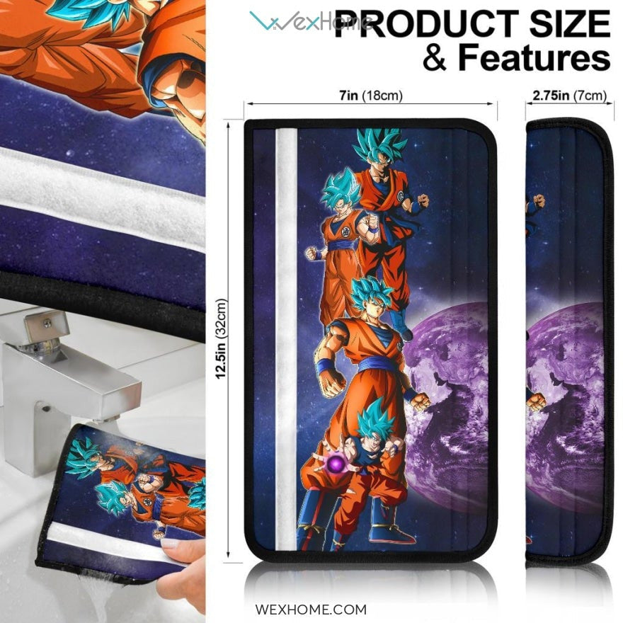Dragon Ball Anime Seat Belt Covers | DB Goku Purple Power Fighting Moments Belt Covers