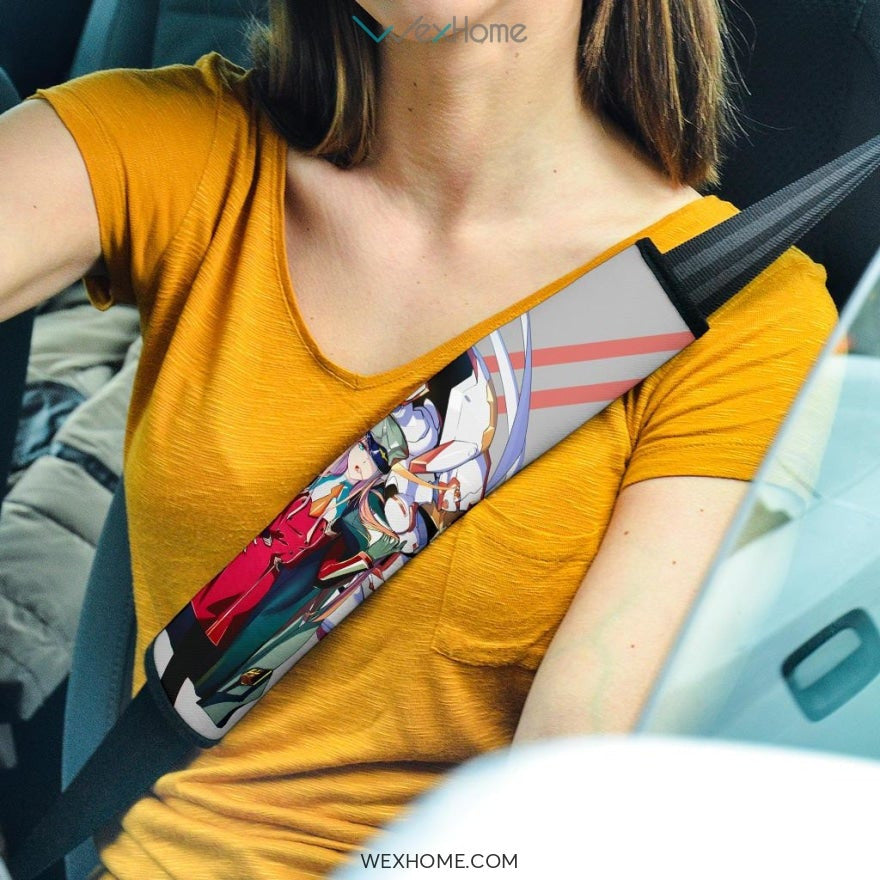 Darling In The Franxx Anime Seat Belt Covers | Strelizia Darling Zero Two Captain And Sexy Girl Belt Covers