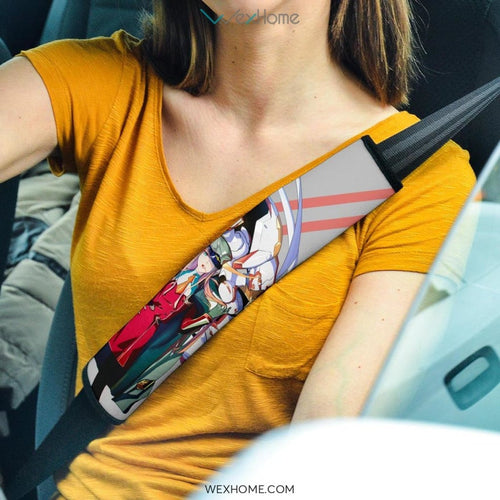 Darling In The Franxx Anime Seat Belt Covers | Strelizia Darling Zero Two Captain And Sexy Girl Belt Covers