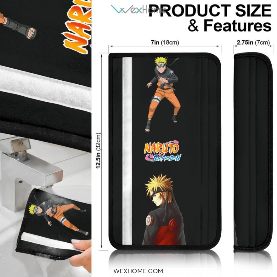 Naruto Anime Seat Belt Covers | Minato And Naruto Hokage Power Belt Covers