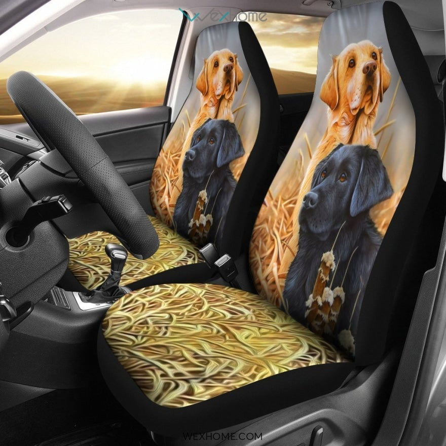 2pcs Labrador Dog Car Seat Cover