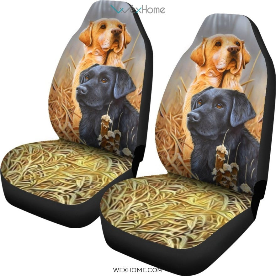 2pcs Labrador Dog Car Seat Cover
