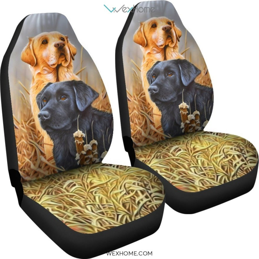 2pcs Labrador Dog Car Seat Cover