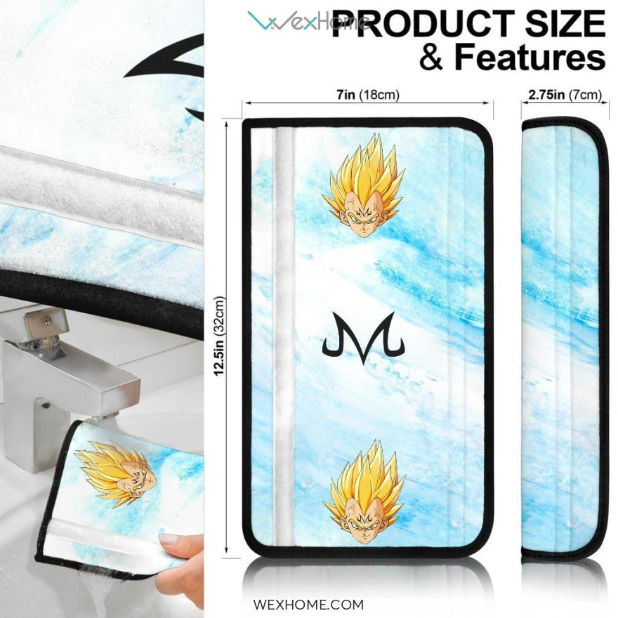 Dragon Ball Anime Seat Belt Covers | Vegeta Majinbu Symbol Blue Belt Covers