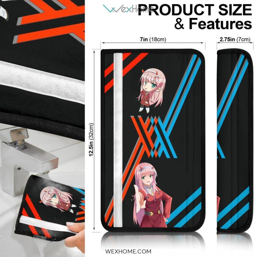 Darling In The Franxx Anime Seat Belt Covers | Zero Two Eating Candy Bang Hand Belt Covers