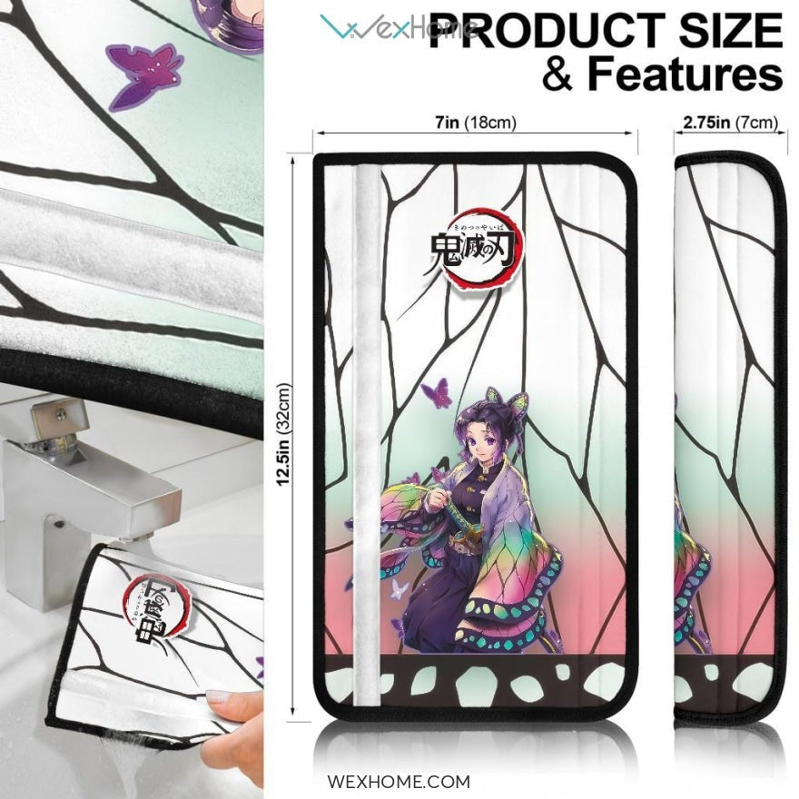 Shinobu Kocho Seat Belt Covers Demon Slayers Anime Car Accessories
