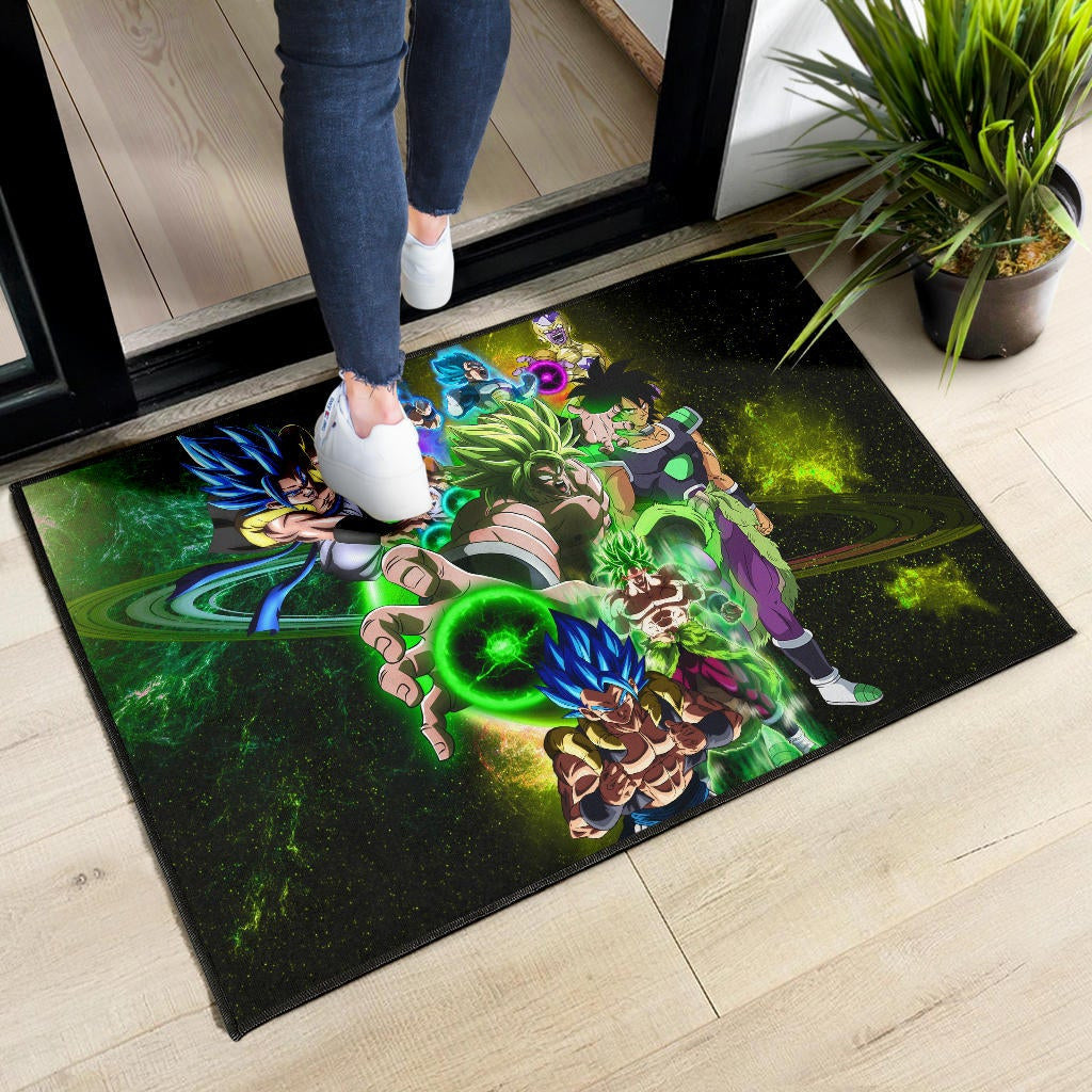 Dragon Ball Anime Door Mat | DB Goku And Vegeta Green Power Galaxy Door Mat Home Decor