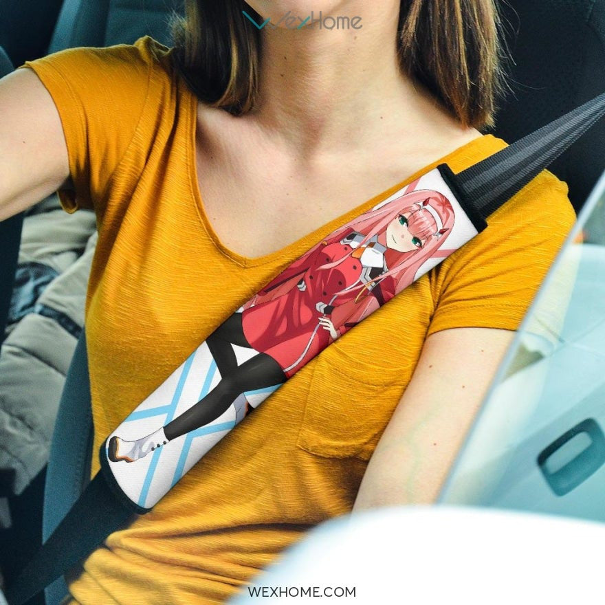 Darling In The Franxx Anime Seat Belt Covers | Strelitzia And Zero Two Code 002 Belt Covers
