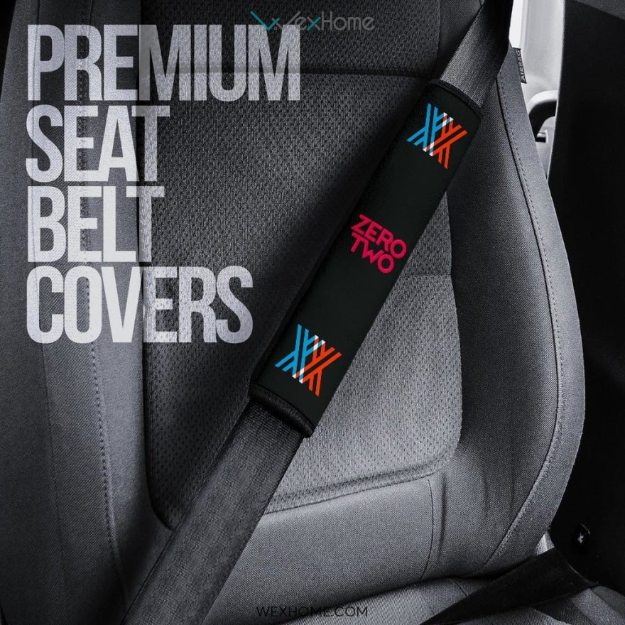 Darling In The Franxx Anime Seat Belt Covers | Zero Two Red Suit Red Blue XX Belt Covers