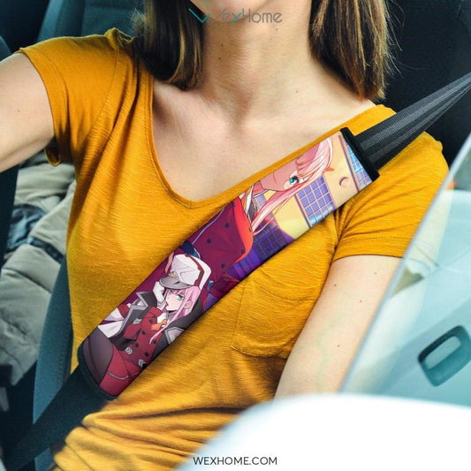 Darling In The Franxx Anime Seat Belt Covers | Evil Captain Zero Two At School Belt Covers