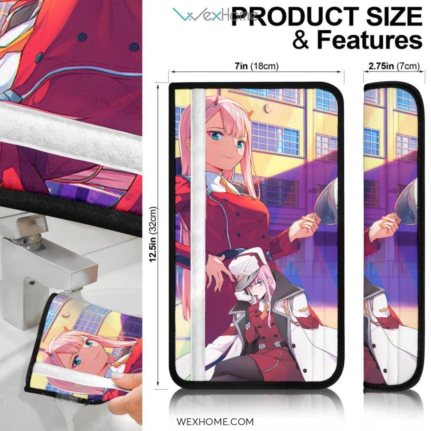 Darling In The Franxx Anime Seat Belt Covers | Evil Captain Zero Two At School Belt Covers