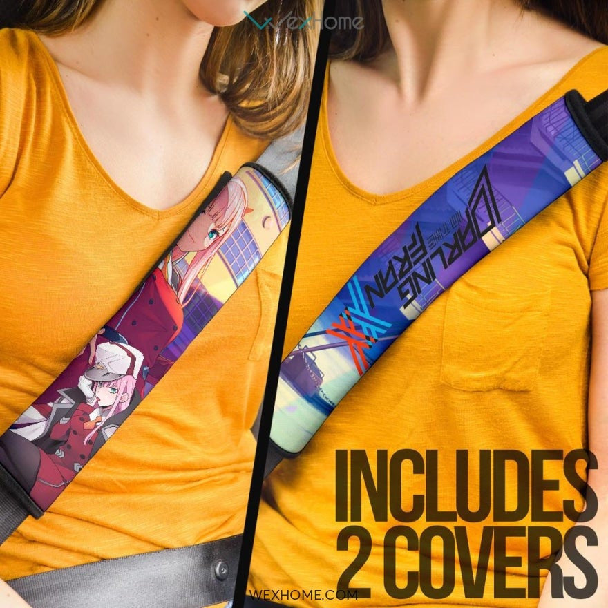 Darling In The Franxx Anime Seat Belt Covers | Evil Captain Zero Two At School Belt Covers