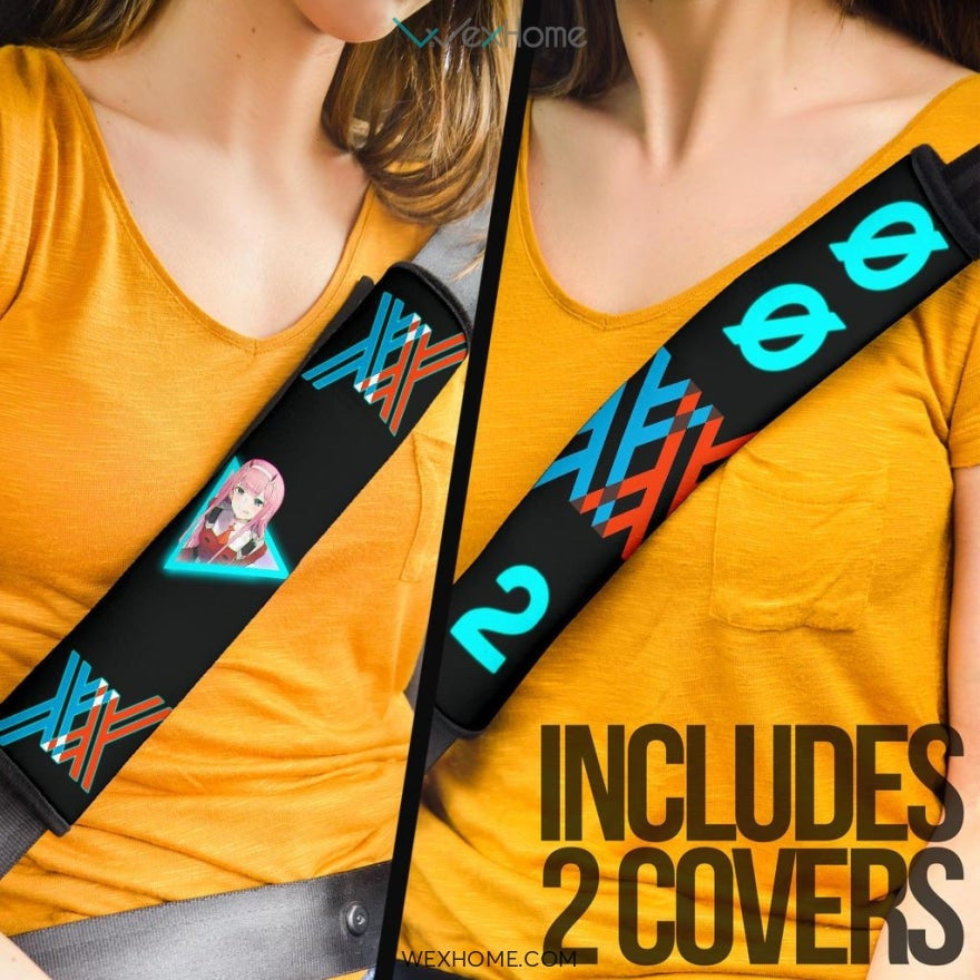 Darling In The Franxx Anime Seat Belt Covers | Zero Two Code 002 Shy Neon Belt Covers