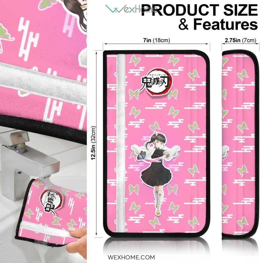 Kanao Tsuyuri Seat Belt Covers Demon Slayers Anime Car Accessories