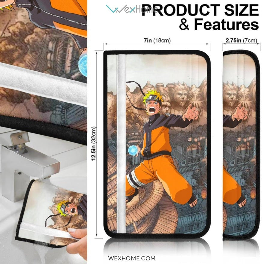 Naruto Anime Seat Belt Covers | Naruto Rasengan On The Sky Konoha Belt Covers