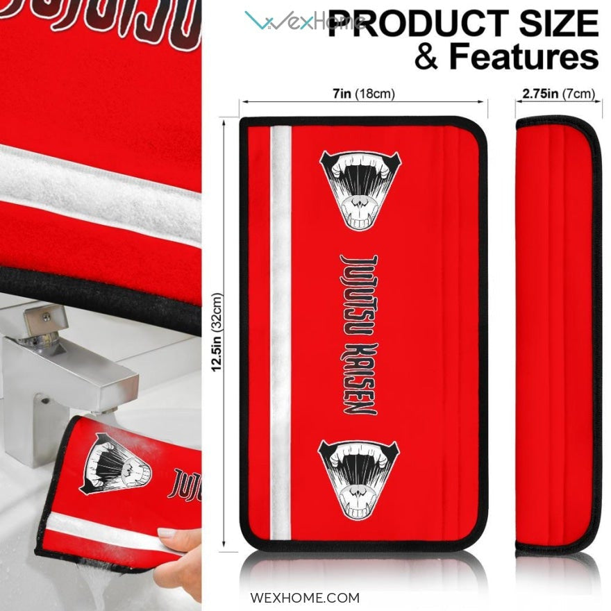 Jujutsu Kaisen Anime Seat Belt Covers | Sukuna Scary Mouth Hand Belt Covers