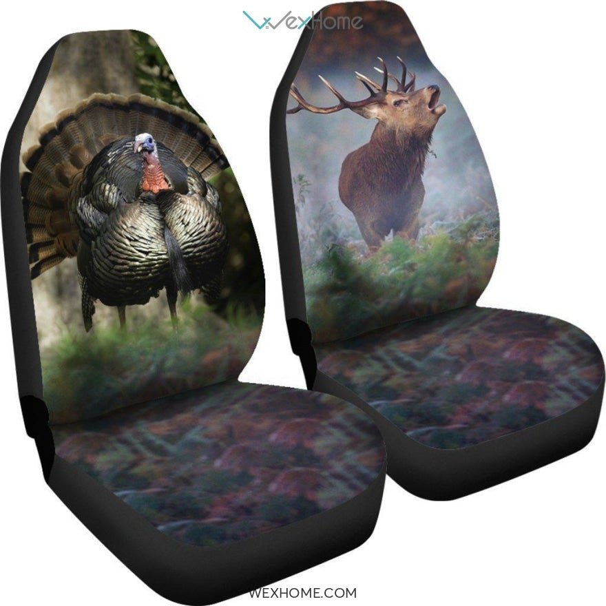 2pcs Turkey and Deer Car Seat Cover