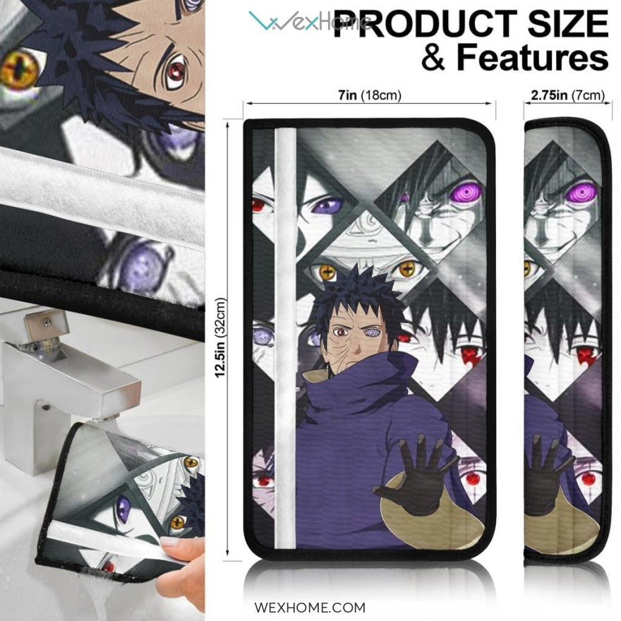 Naruto Anime Seat Belt Covers | Obito Pain In Darkness Powerful Men Faces Belt Covers