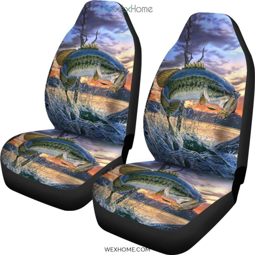 2pcs Car Seat Cover - Bass Fish