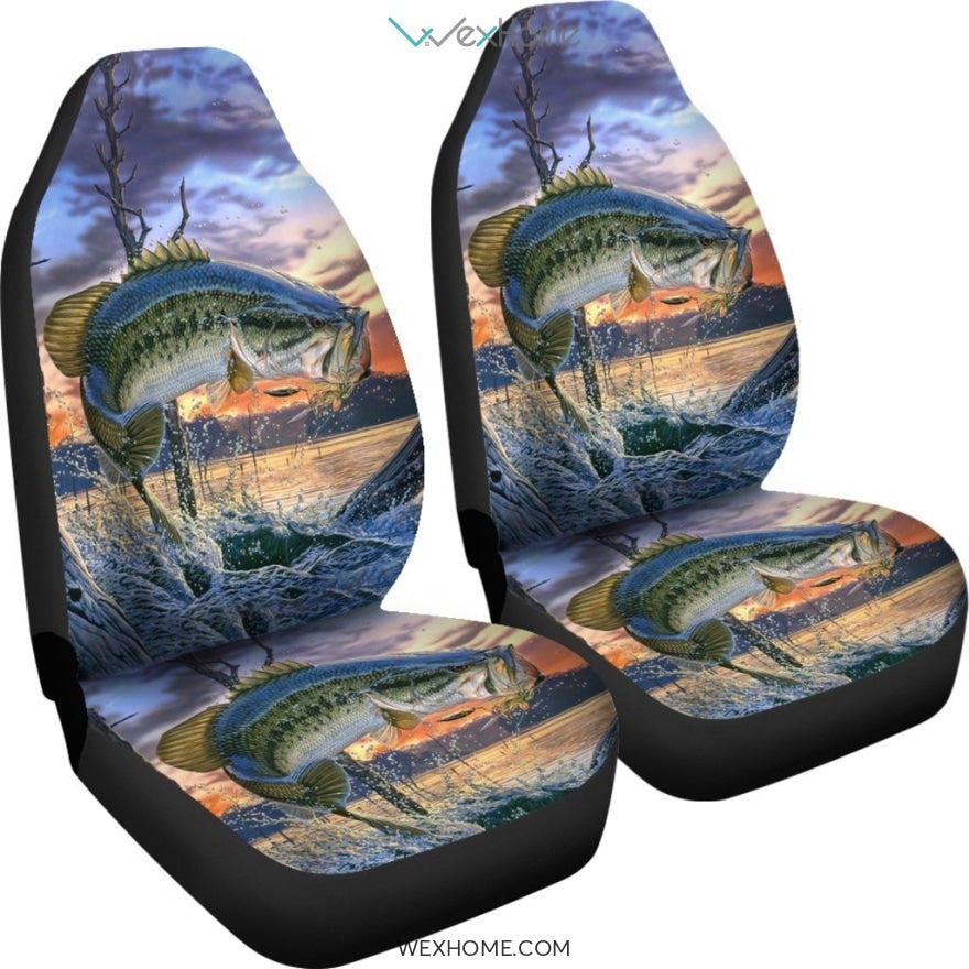 2pcs Car Seat Cover - Bass Fish