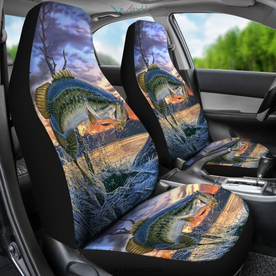 2pcs Car Seat Cover - Bass Fish