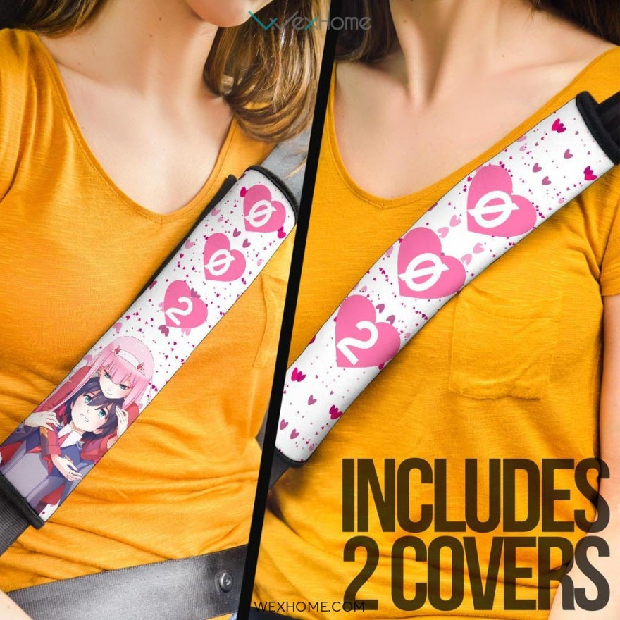 Darling In The Franxx Anime Seat Belt Covers | Zero Two And Hiro Sweet Love Belt Covers