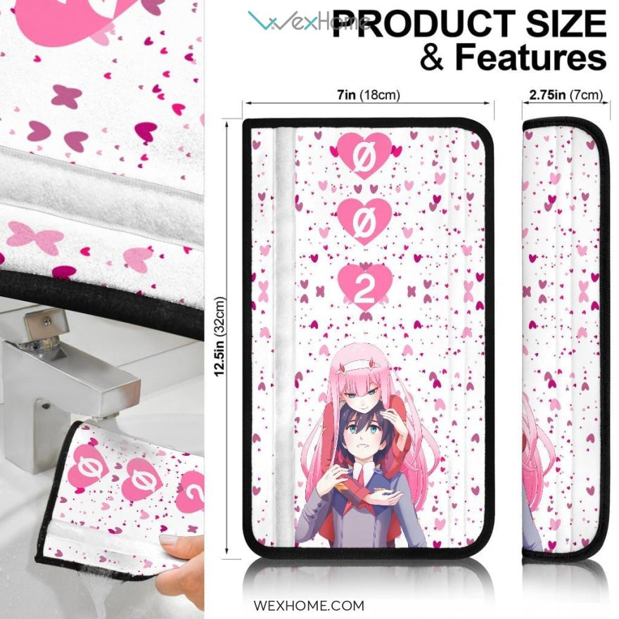 Darling In The Franxx Anime Seat Belt Covers | Zero Two And Hiro Sweet Love Belt Covers