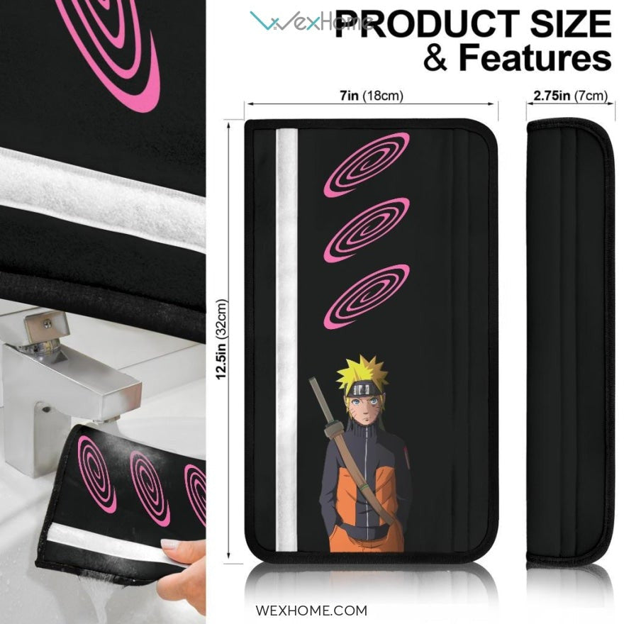 Naruto Anime Seat Belt Covers | Naruto Ninja Way Memories Past To Present Belt Covers