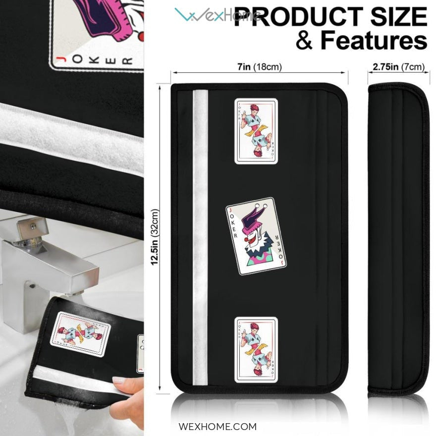 Hunter x Hunter Anime Seat Belt Covers | Joker Hisoka Poker Cards Belt Covers