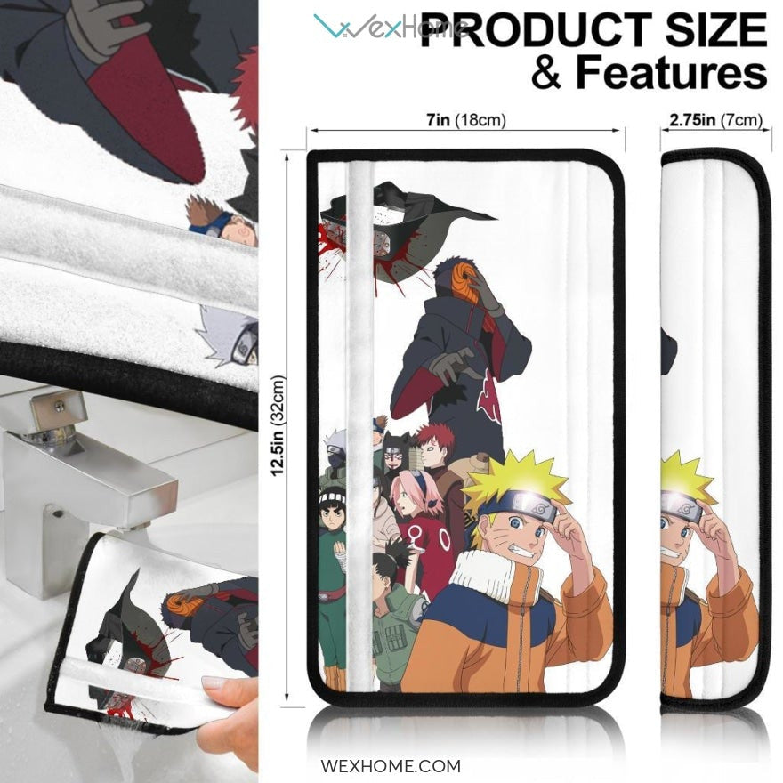 Naruto Anime Seat Belt Covers | Naruto And Friends Konoha Young Generation Vs Tobi Madara Belt Covers