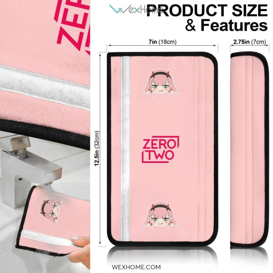 Darling In The Franxx Anime Seat Belt Covers | Chibi Zero Two Eating Belt Covers