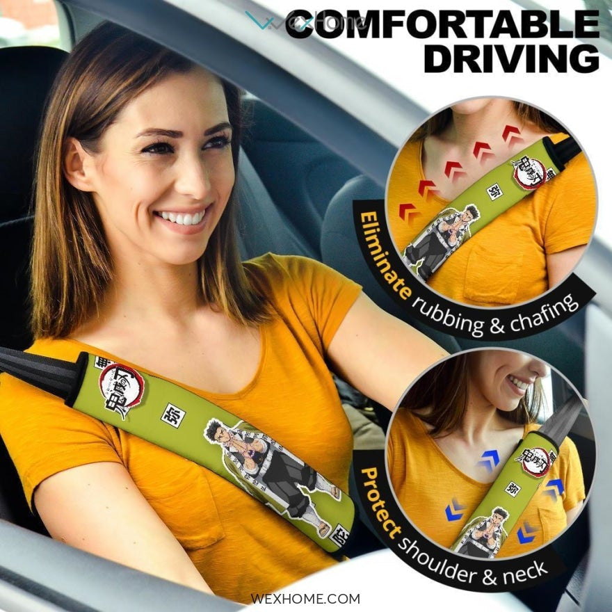 Gyomei Himejima Seat Belt Covers Demon Slayers Anime Car Accessories