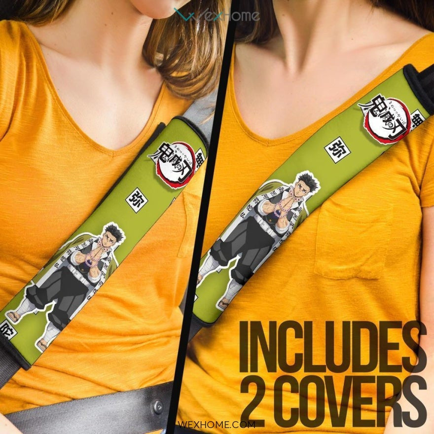 Gyomei Himejima Seat Belt Covers Demon Slayers Anime Car Accessories