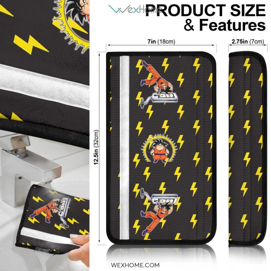 Dragon Ball Anime Seat Belt Covers | Fatty Goku Hungry Funny Belt Covers