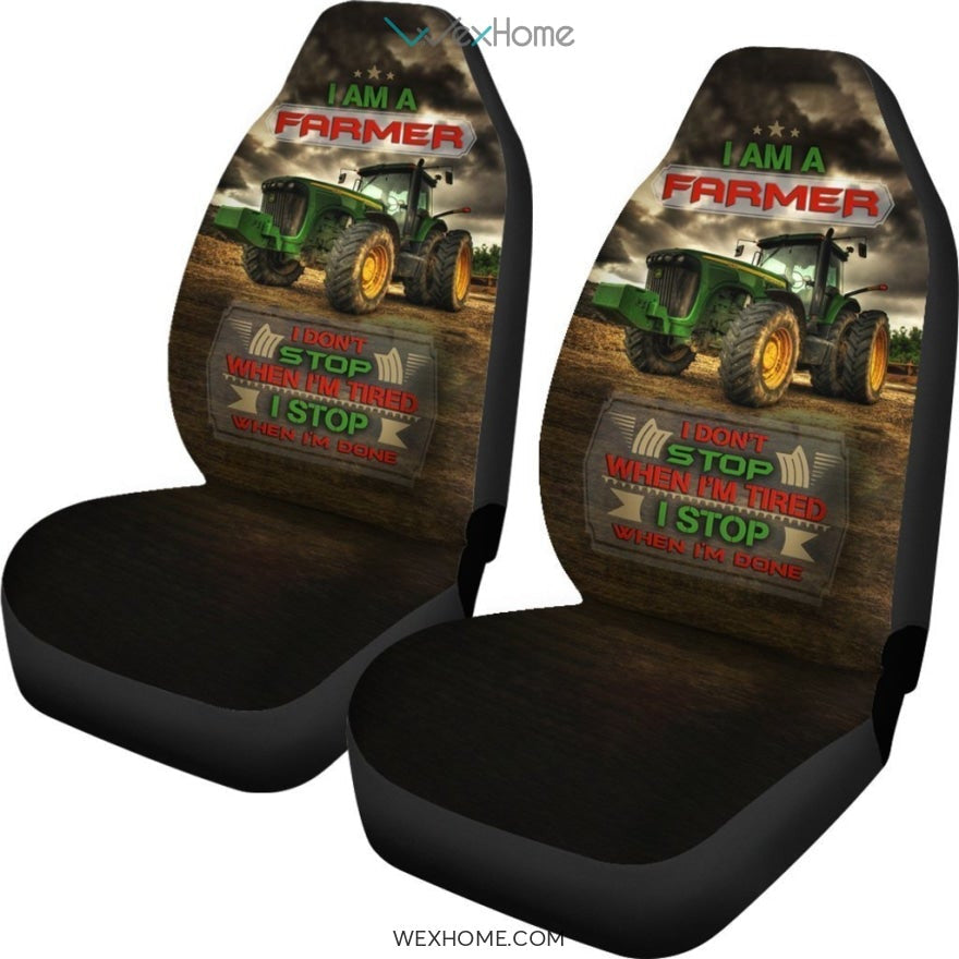 2pcs Farmer Car Seat Cover