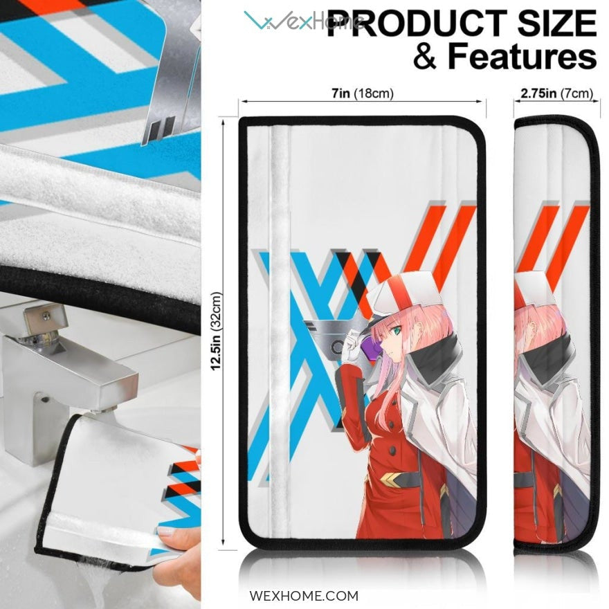 Darling In The Franxx Anime Seat Belt Covers | Strelizia Darling Destroying With Captain Zero Two Belt Covers