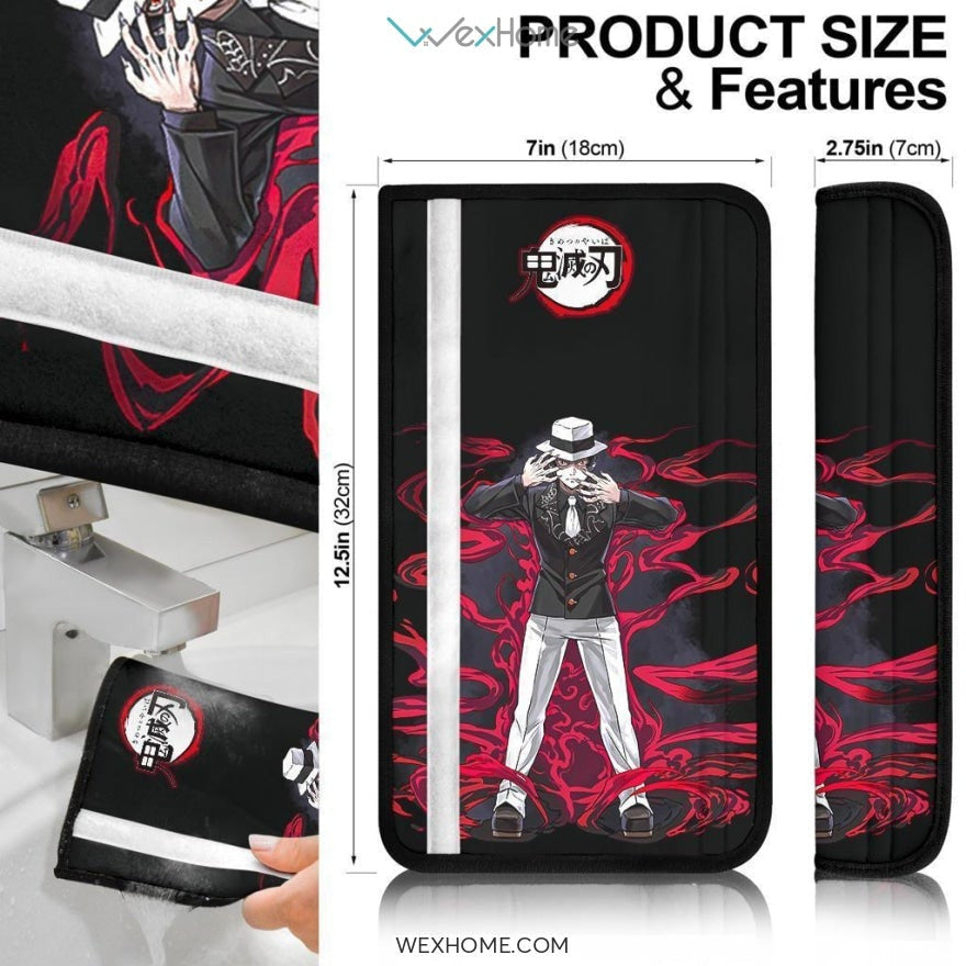 Muzan Kibutsuji Seat Belt Covers Demon Slayers Anime Car Accessories