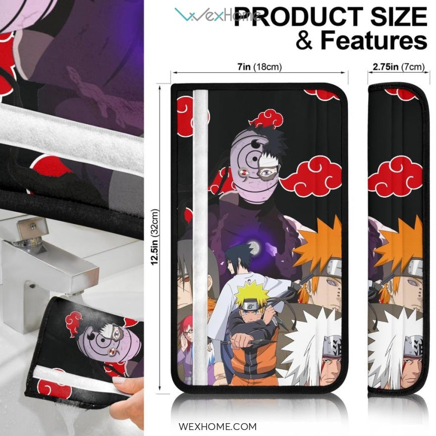 Naruto Anime Seat Belt Covers | Naruto Main Male Character With Super Power Belt Covers