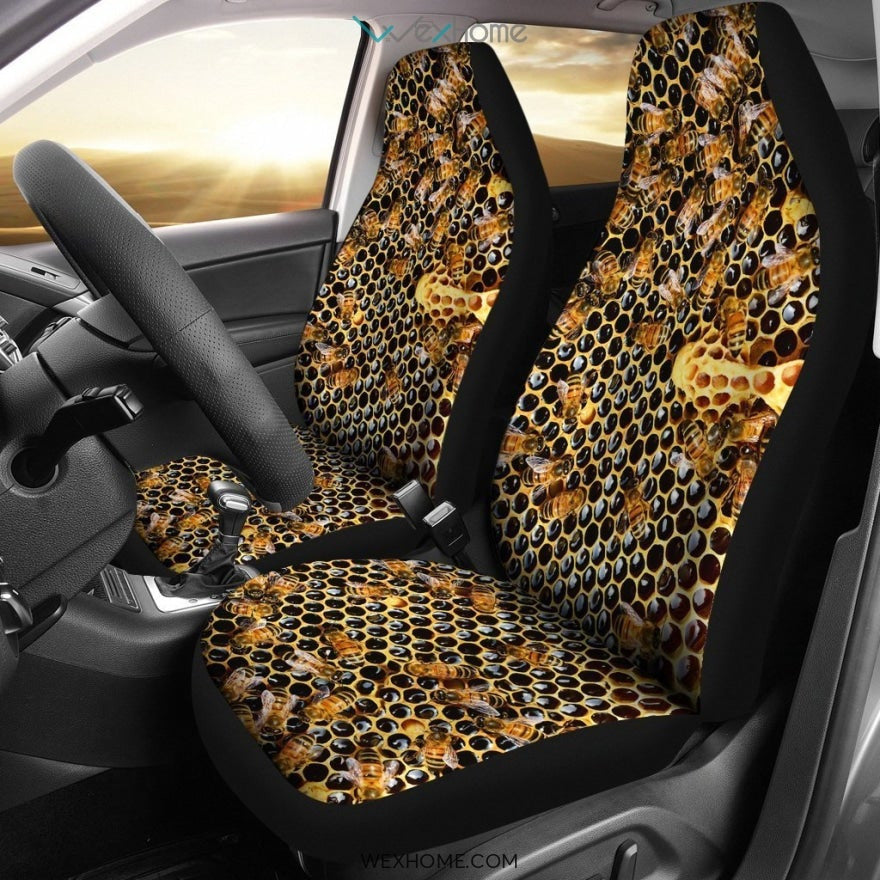2pcs Bees Car Seat Cover